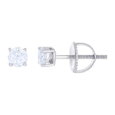 10 kt Gold Earrings 4 mm With Moissanite Ctw 0.60
